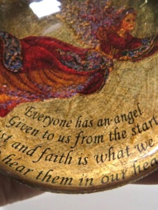 Large (3) Glass Angel Christmas Ornaments Inspirational Sayings 4" - Picture 8 of 9